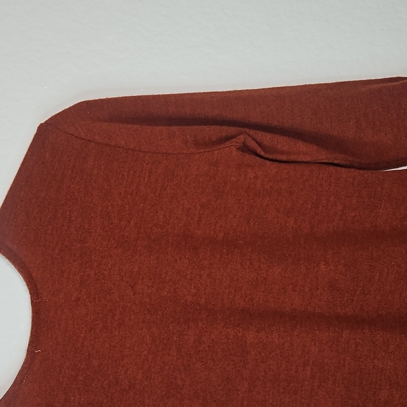 Stella Tweed Rust Knit Sweater Dress with Crisscross Front Size M - Picture 11 of 14